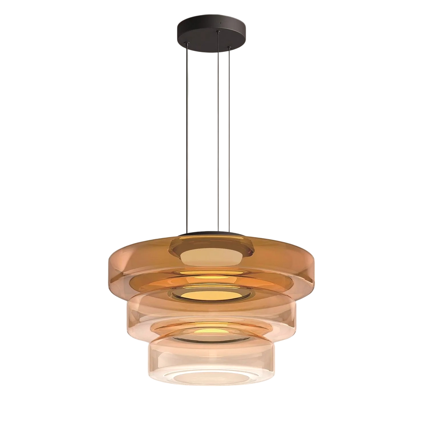 Lámpara colgante danesa de cristal Bauhaus