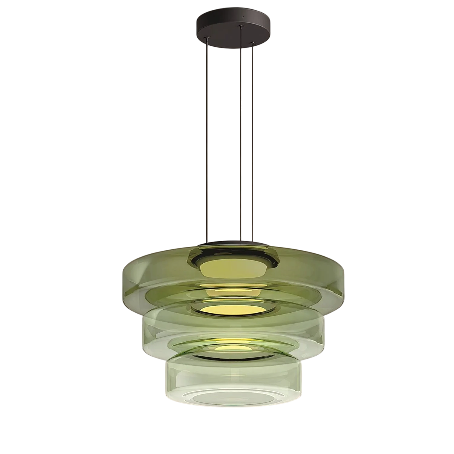 Lámpara colgante danesa de cristal Bauhaus