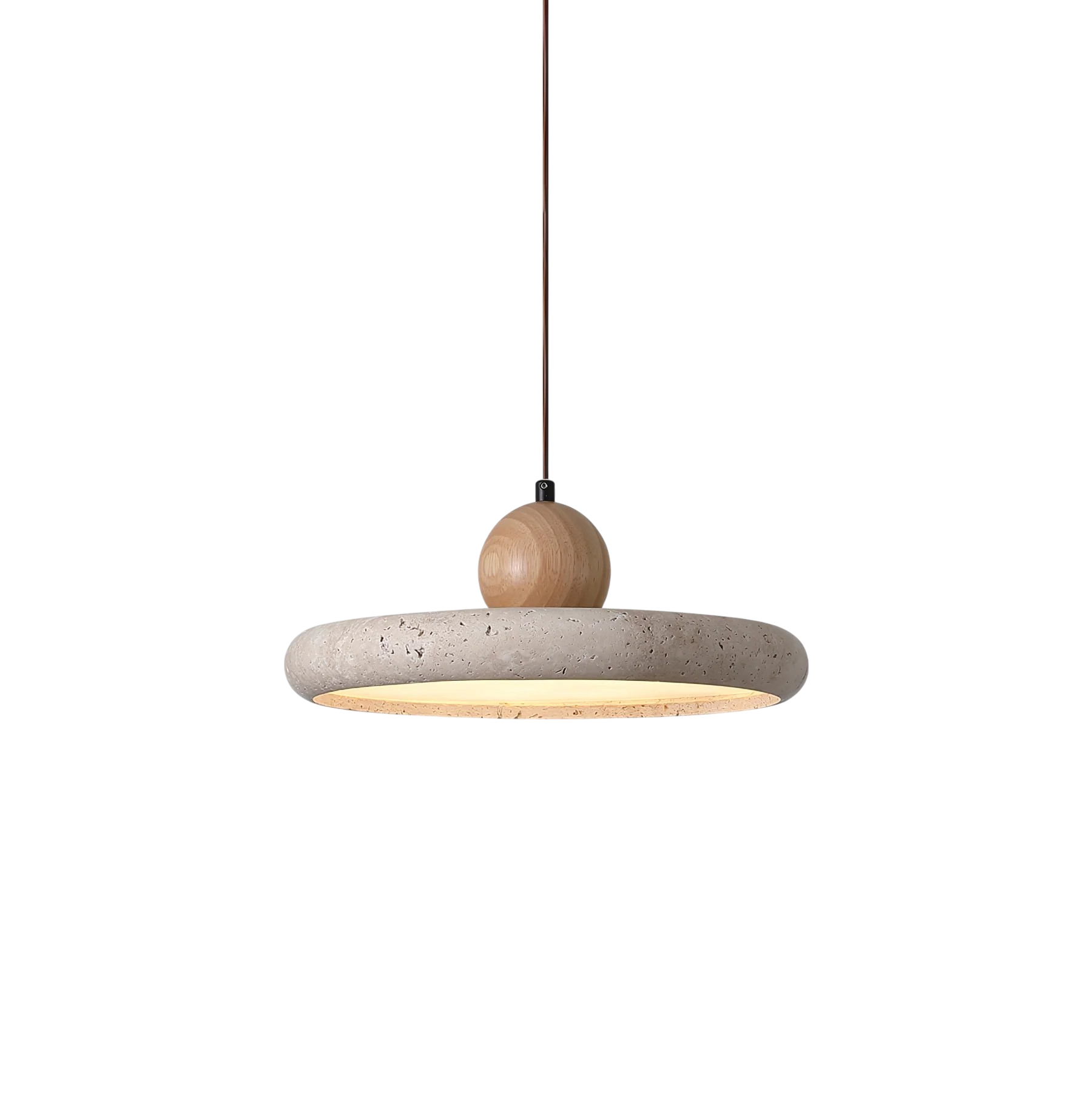 Lámpara colgante de madera de travertino