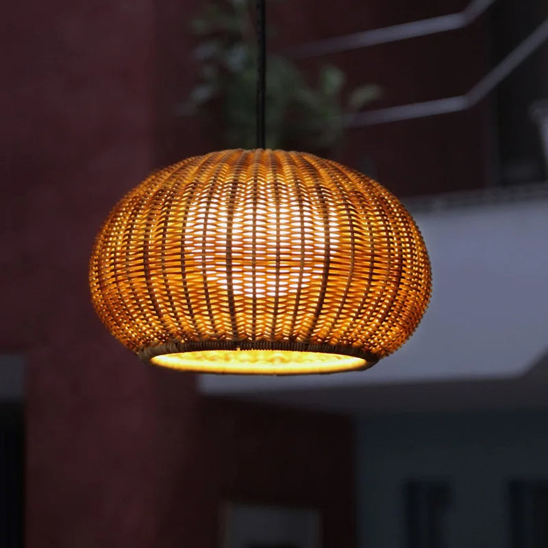 Lámpara colgante de bambú para exterior/interior