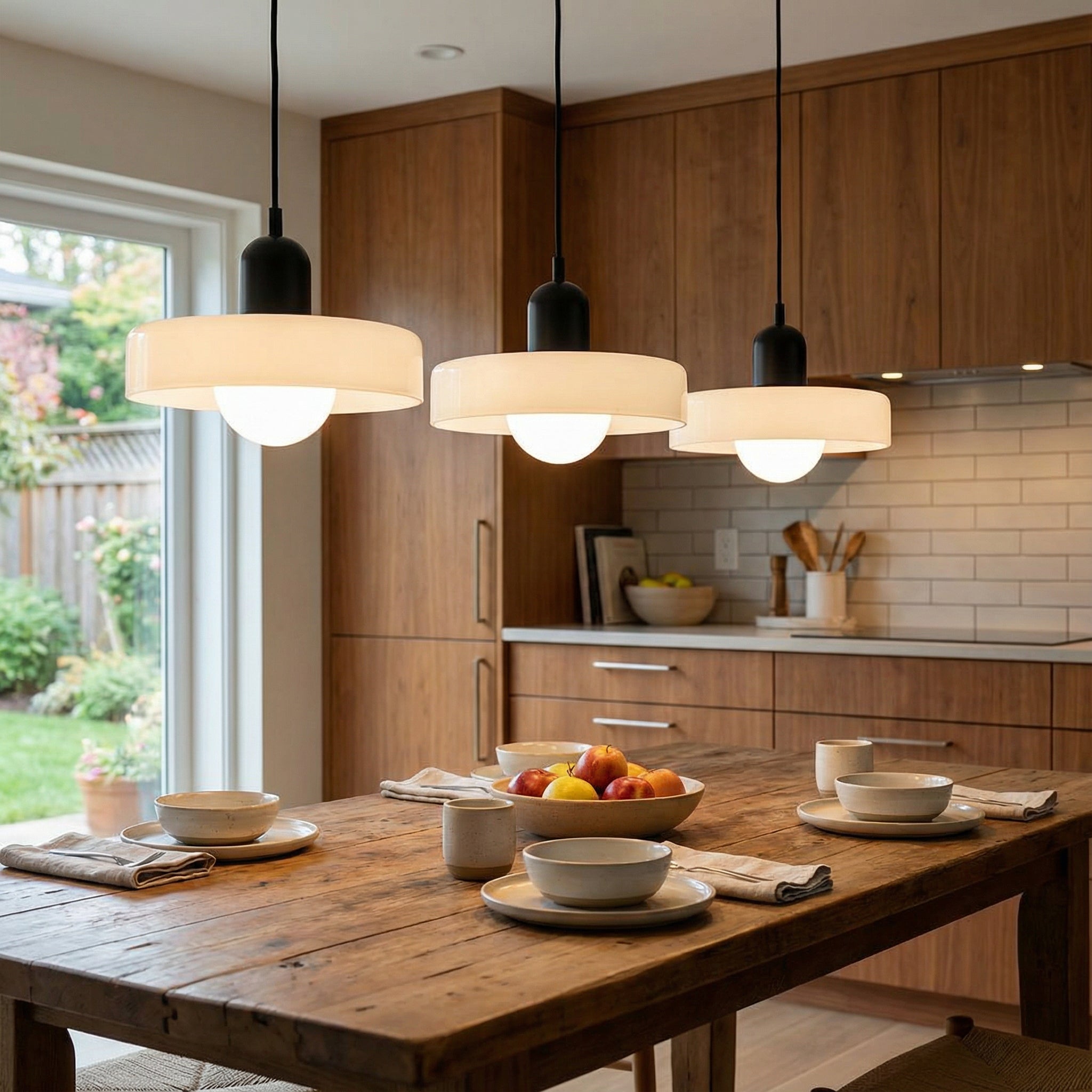 Lámpara colgante de cristal coloreado Bauhaus de 3 cabezales