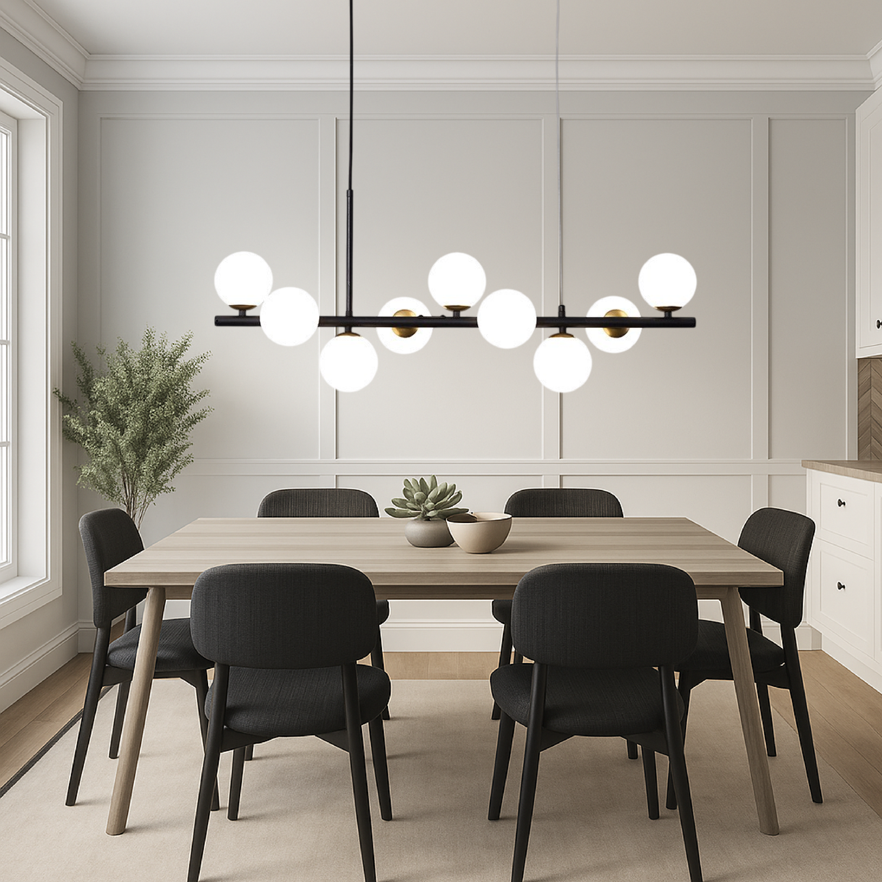 Lámpara colgante negra para comedor