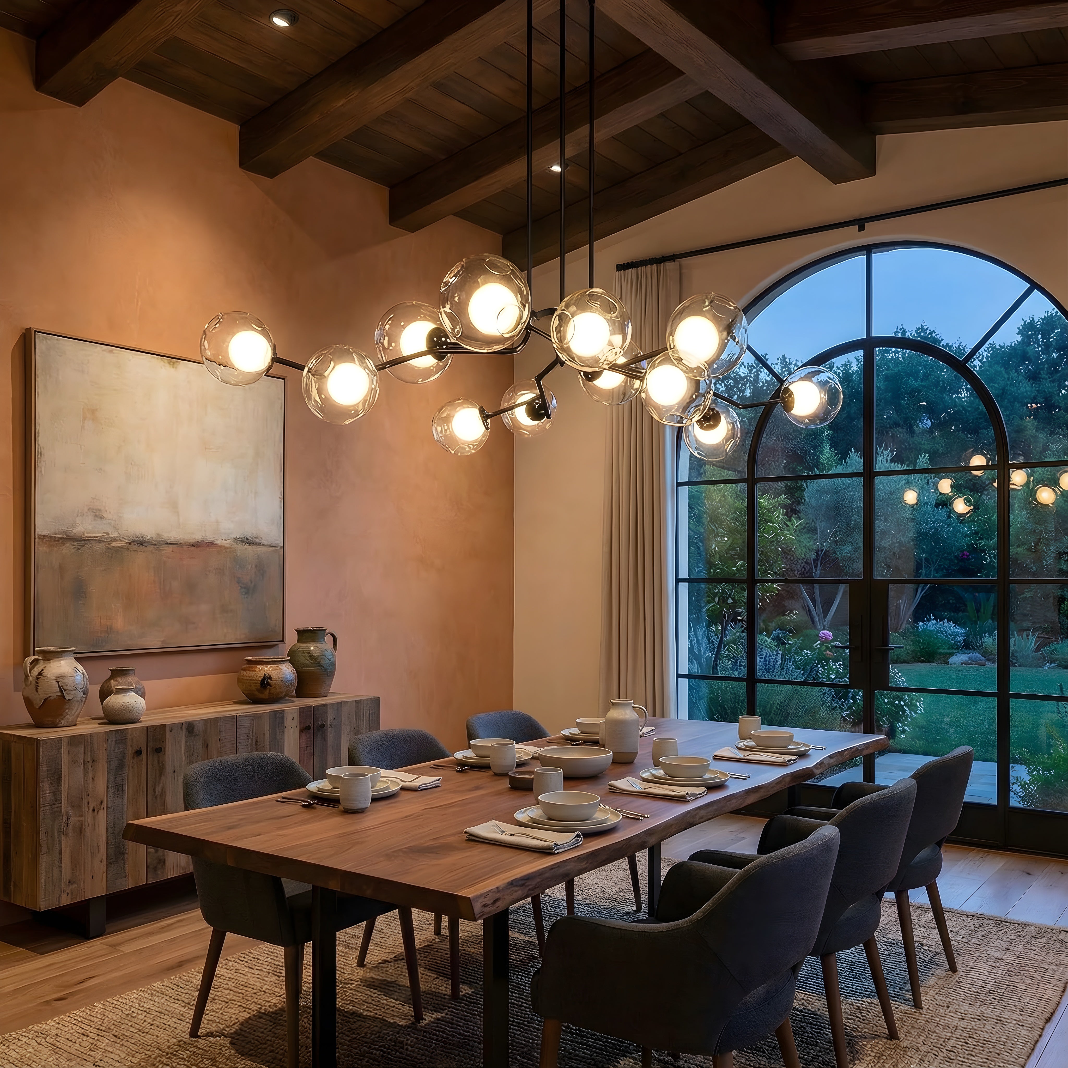 Plafón de cristal nórdico