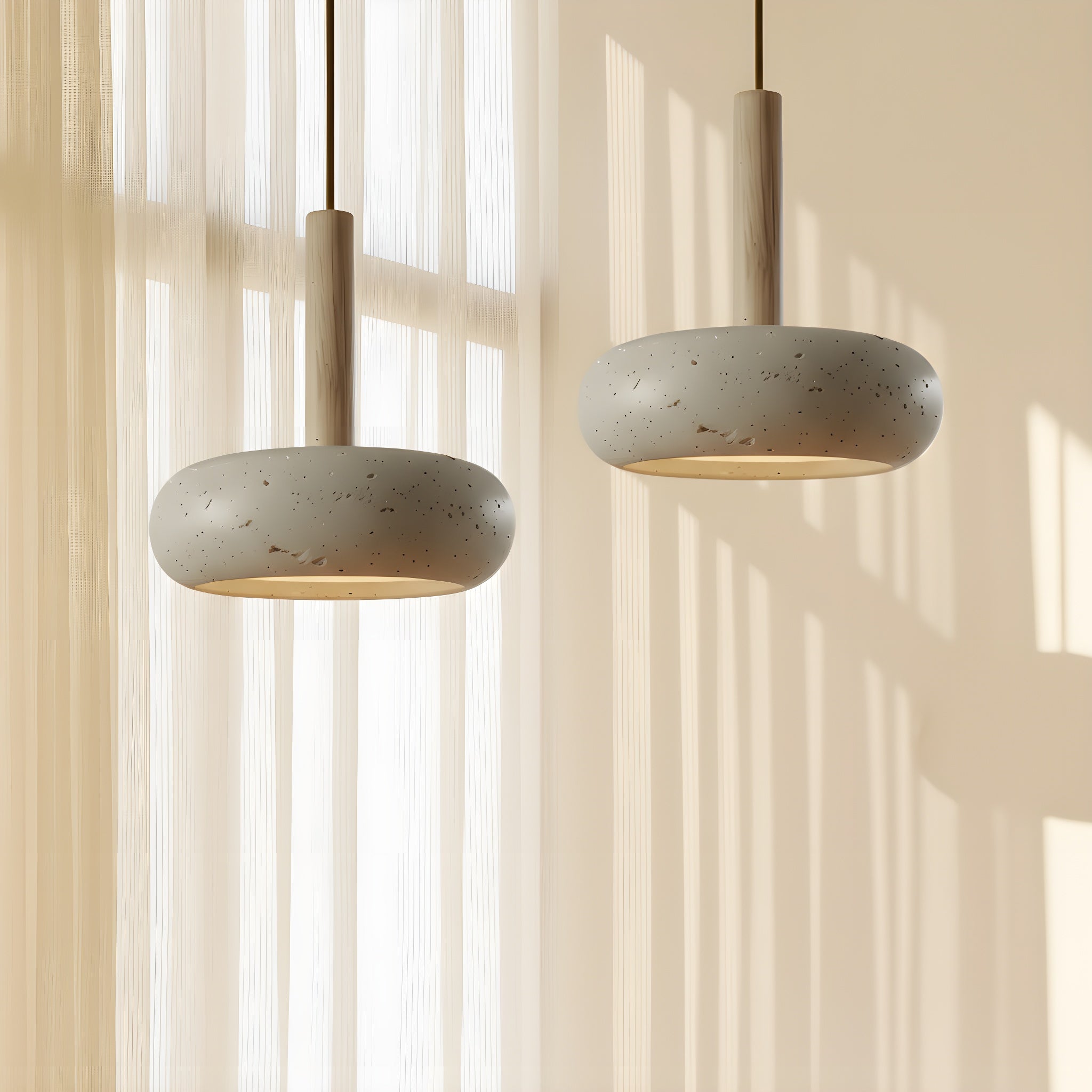 Lámpara colgante de travertino