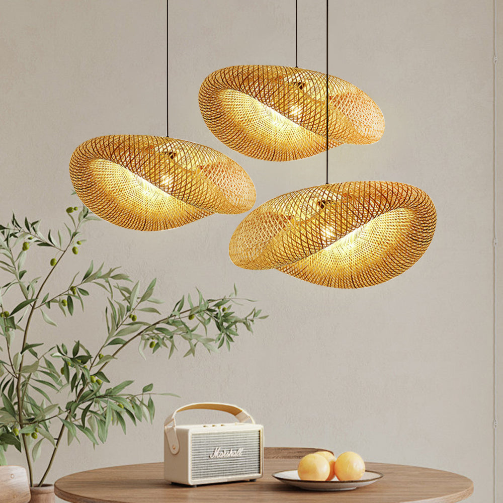 Lámpara colgante de bambú