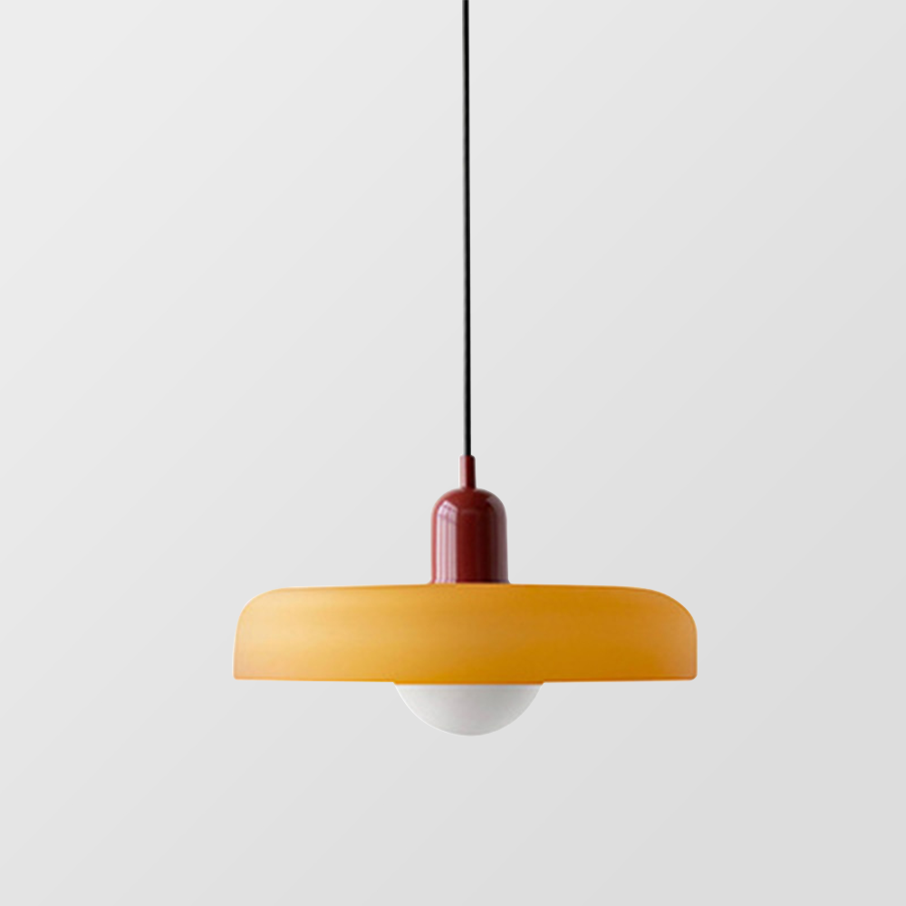 Lámpara colgante de cristal coloreado Bauhaus