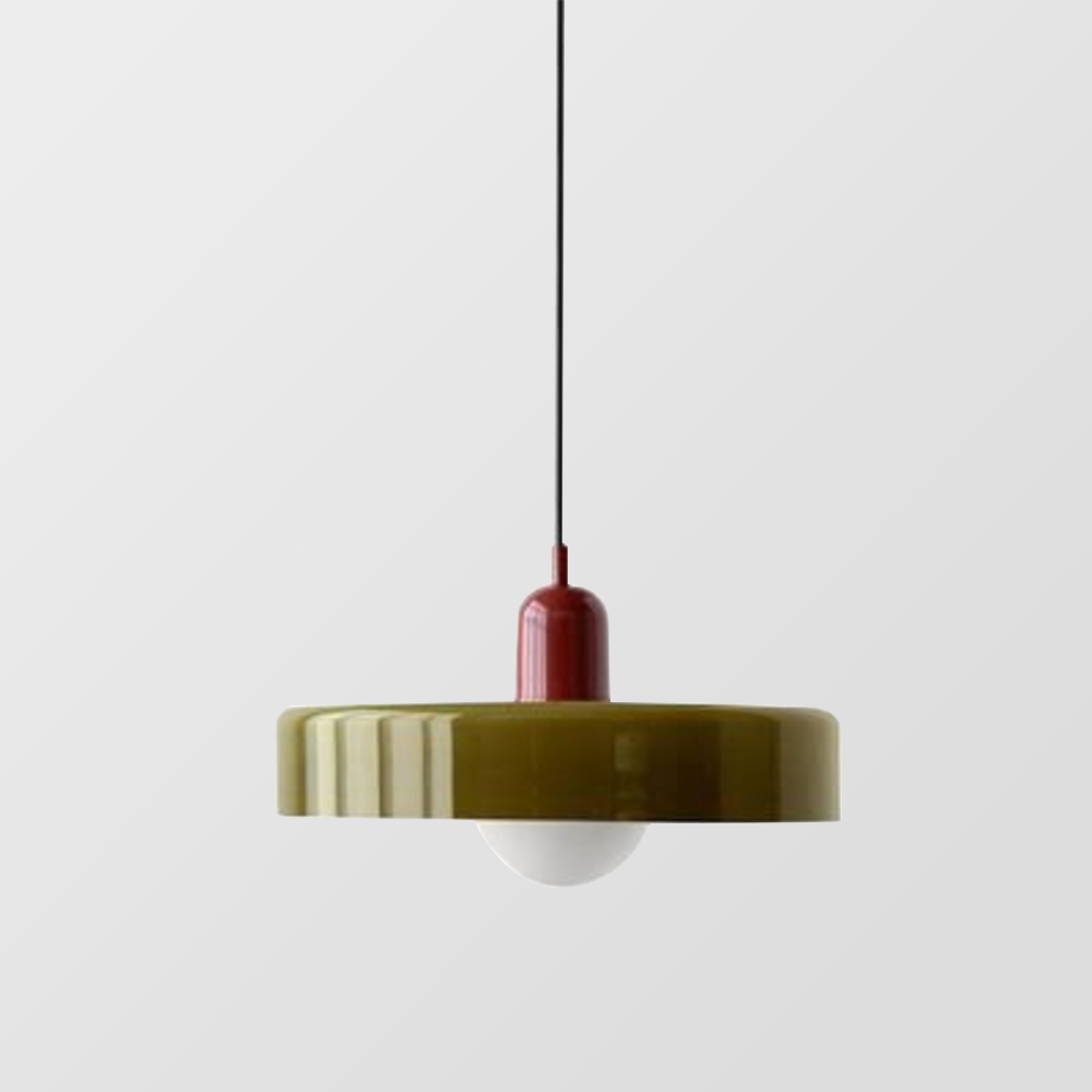 Lámpara colgante de cristal coloreado Bauhaus