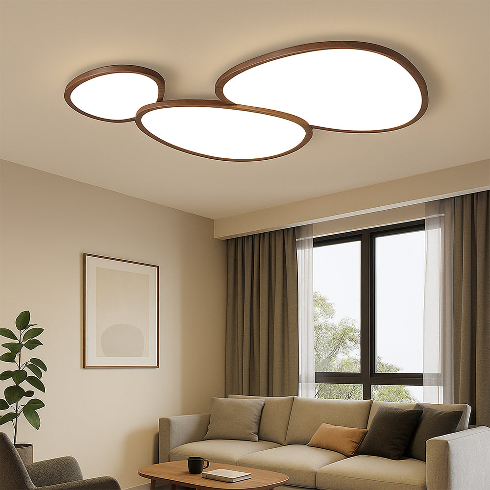 Plafón ultrafino de madera oscura