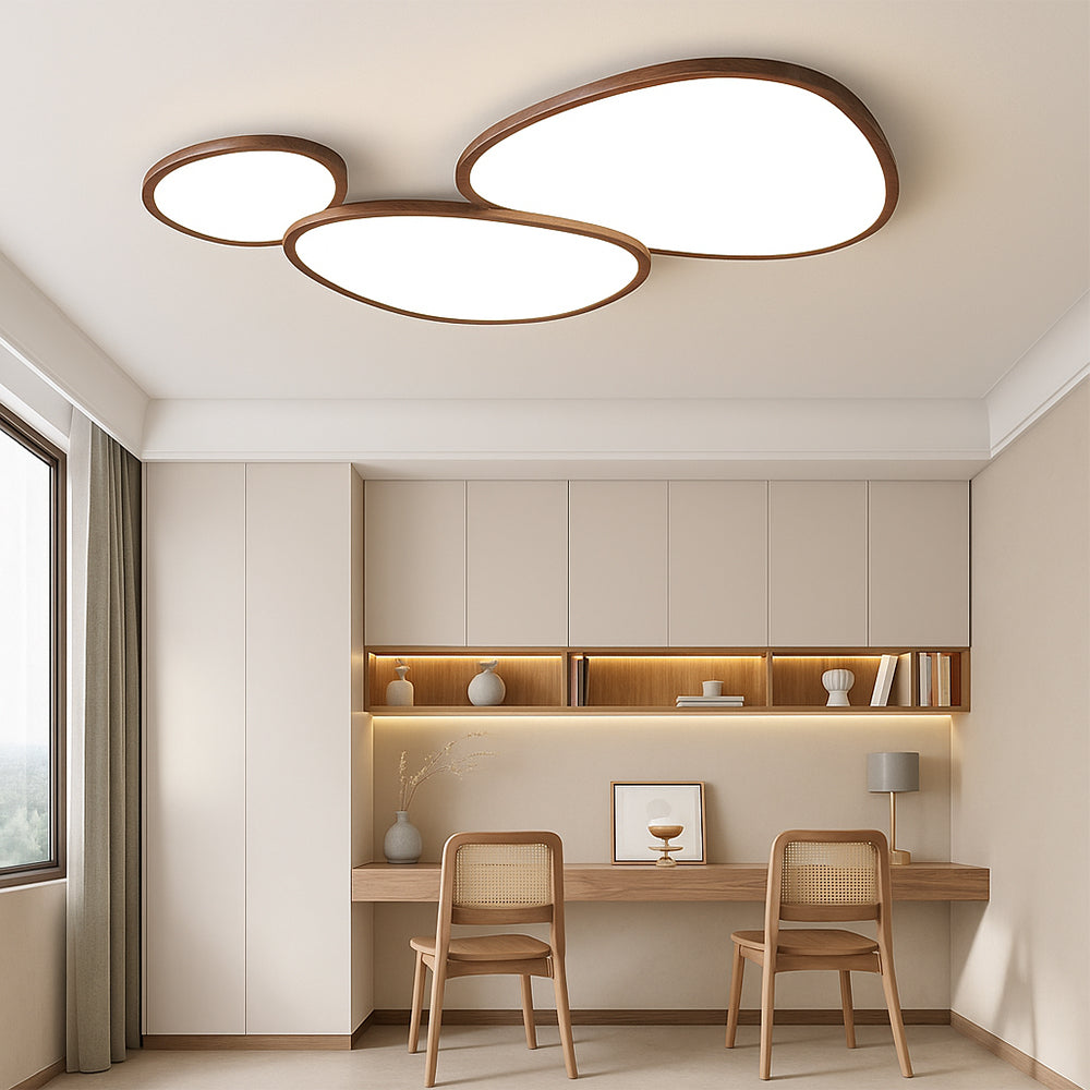 Plafón ultrafino de madera oscura