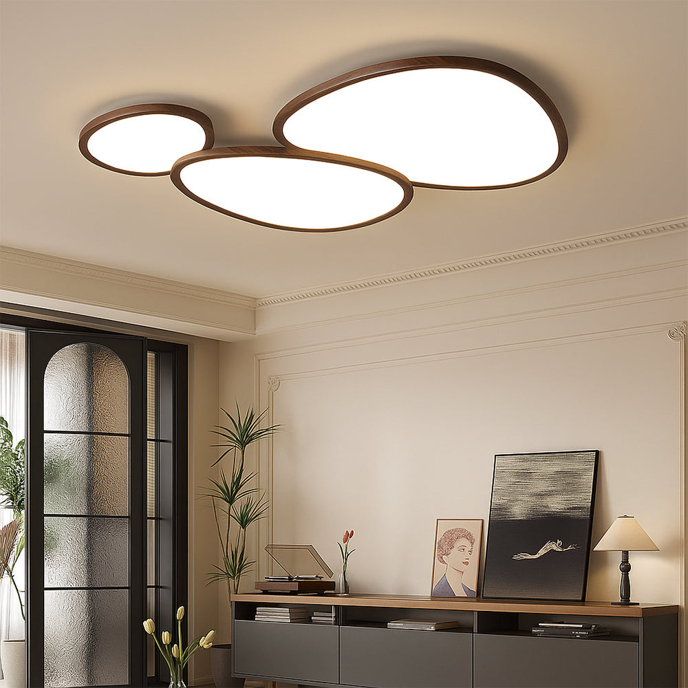 Plafón ultrafino de madera oscura