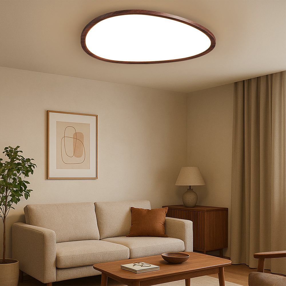 Plafón ultrafino de madera oscura