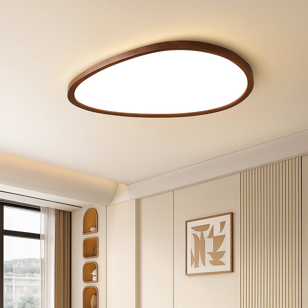 Plafón ultrafino de madera oscura