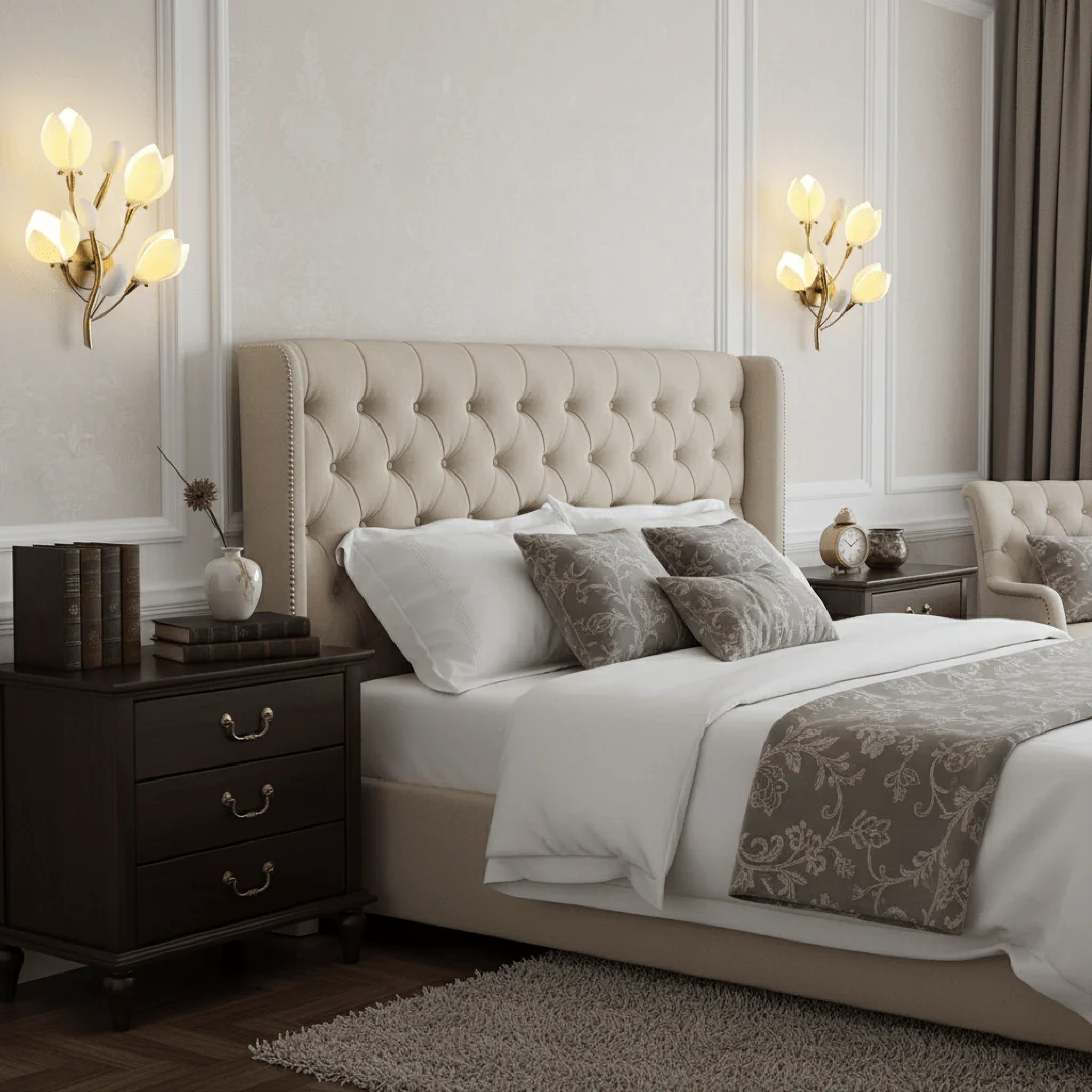 Lámpara de pared Flor de cerámica