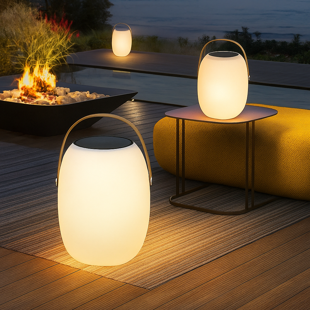 Lámpara solar portátil para terraza