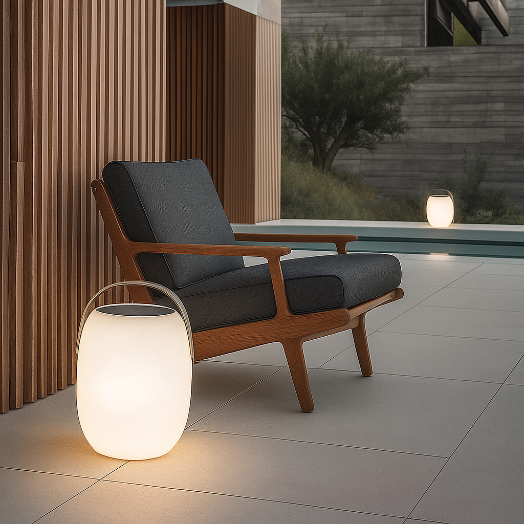 Lámpara solar portátil para terraza