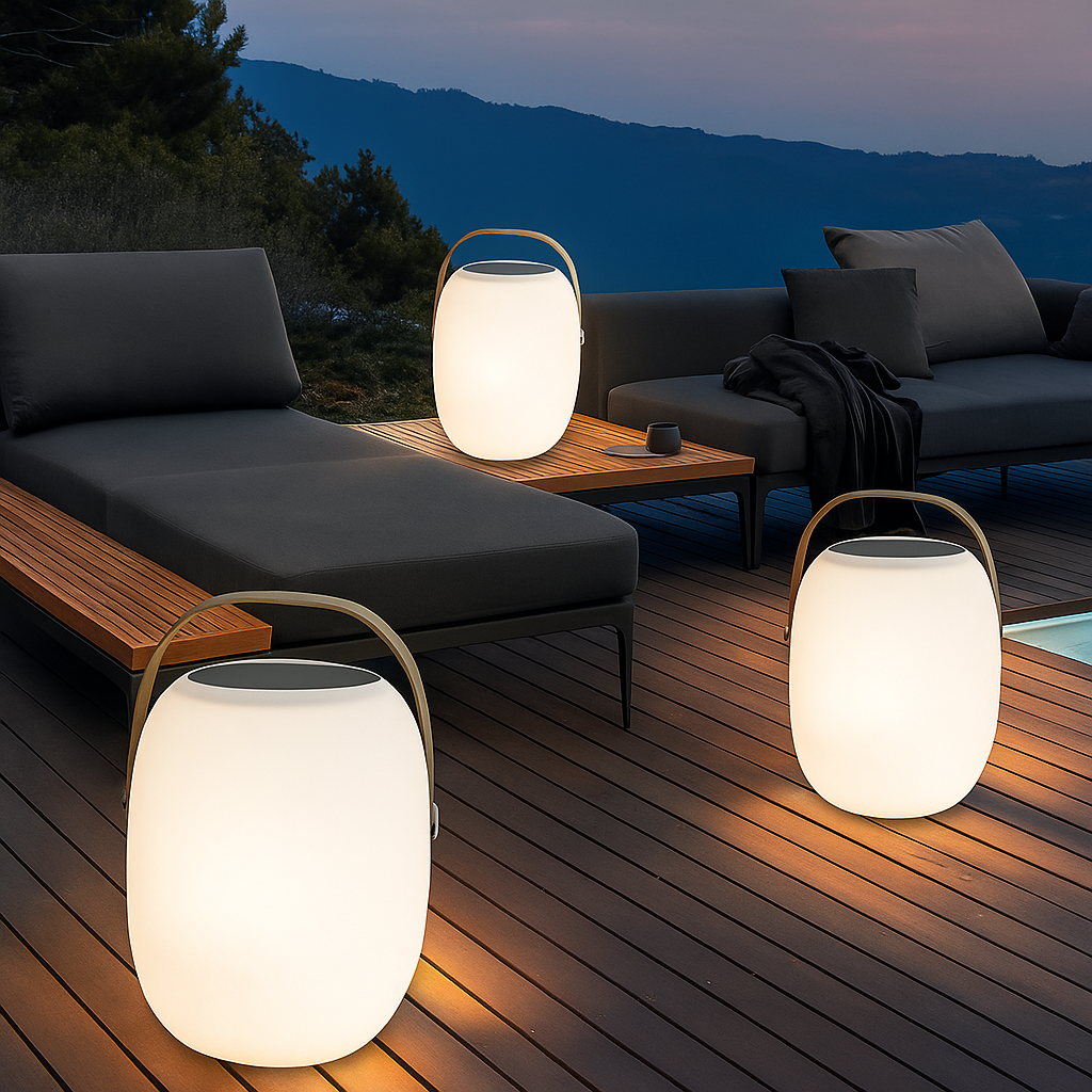 Lámpara solar portátil para terraza