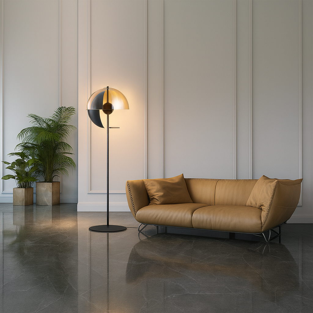 Lámpara de pie de cristal Hau