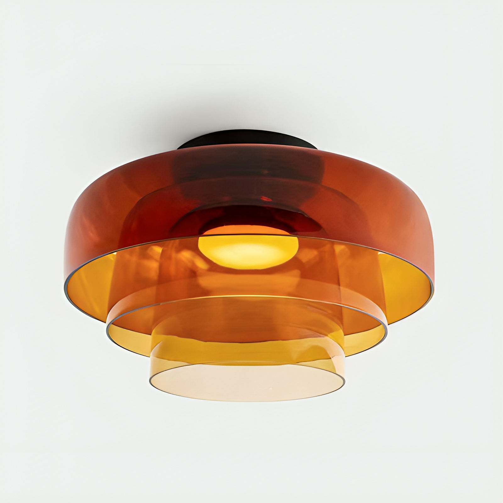 Lámpara colgante nórdica Bauhaus de cristal en capas