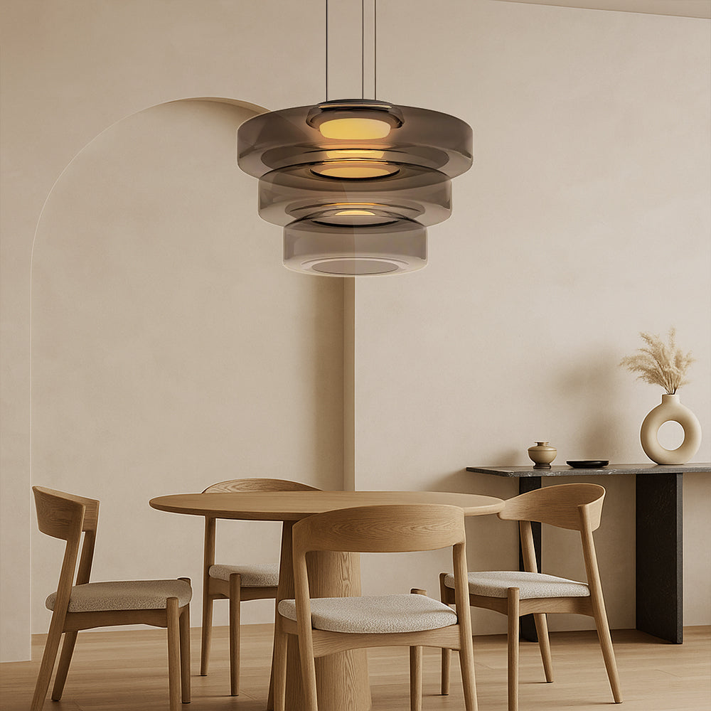 Lámpara colgante danesa de cristal Bauhaus