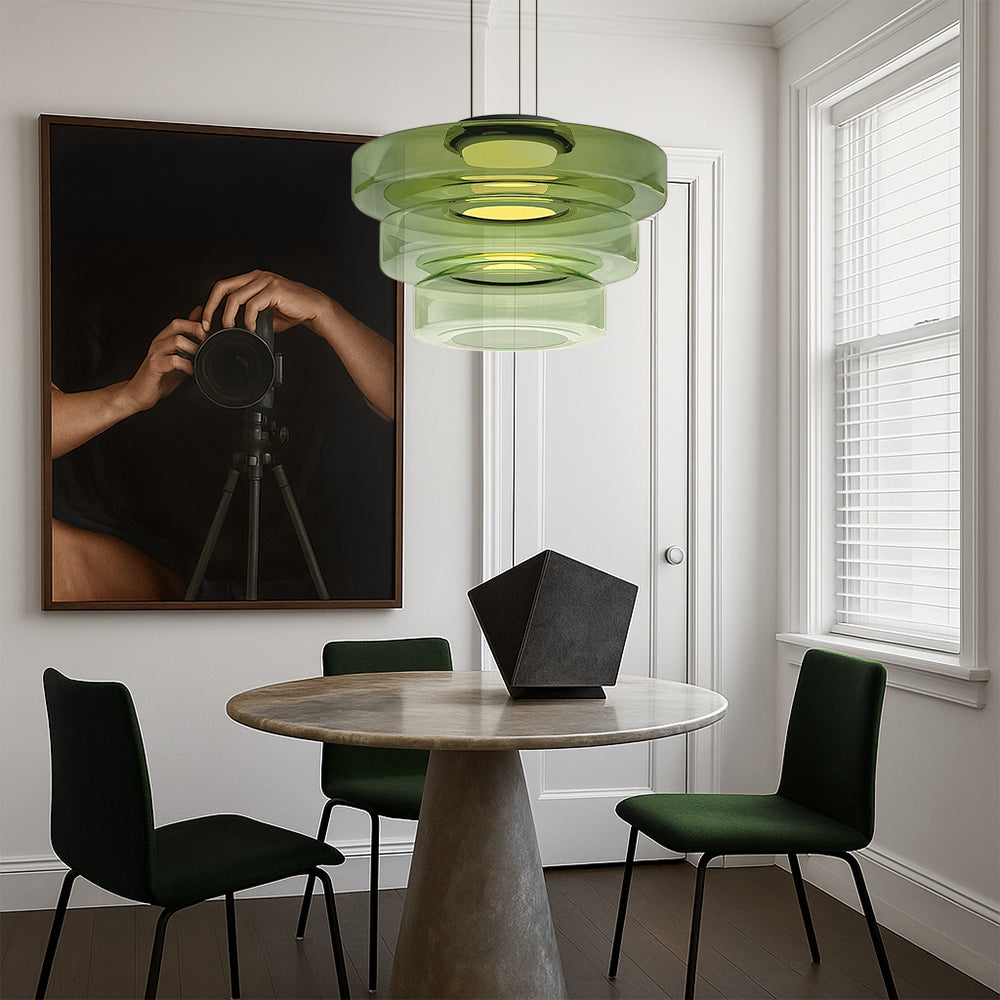 Lámpara colgante danesa de cristal Bauhaus