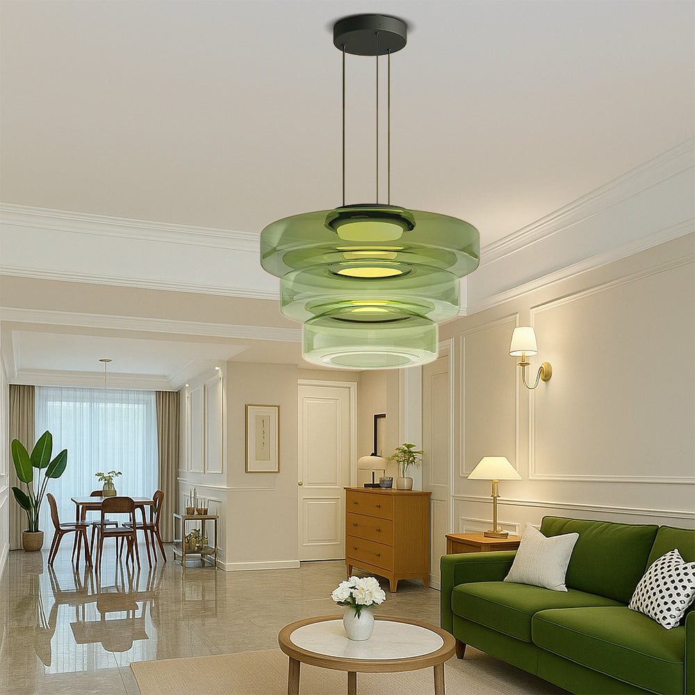 Lámpara colgante danesa de cristal Bauhaus