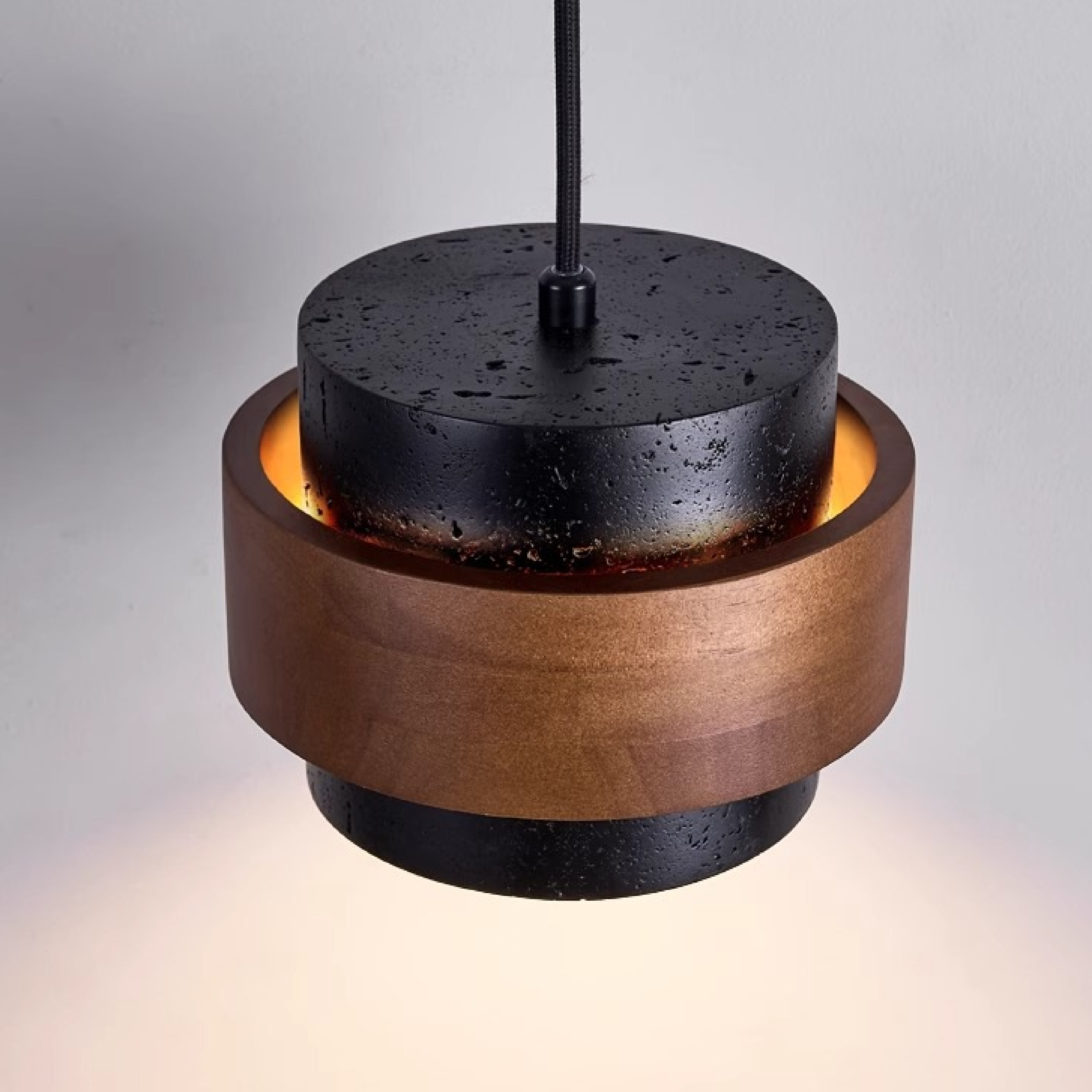 Lámpara colgante de travertino negro