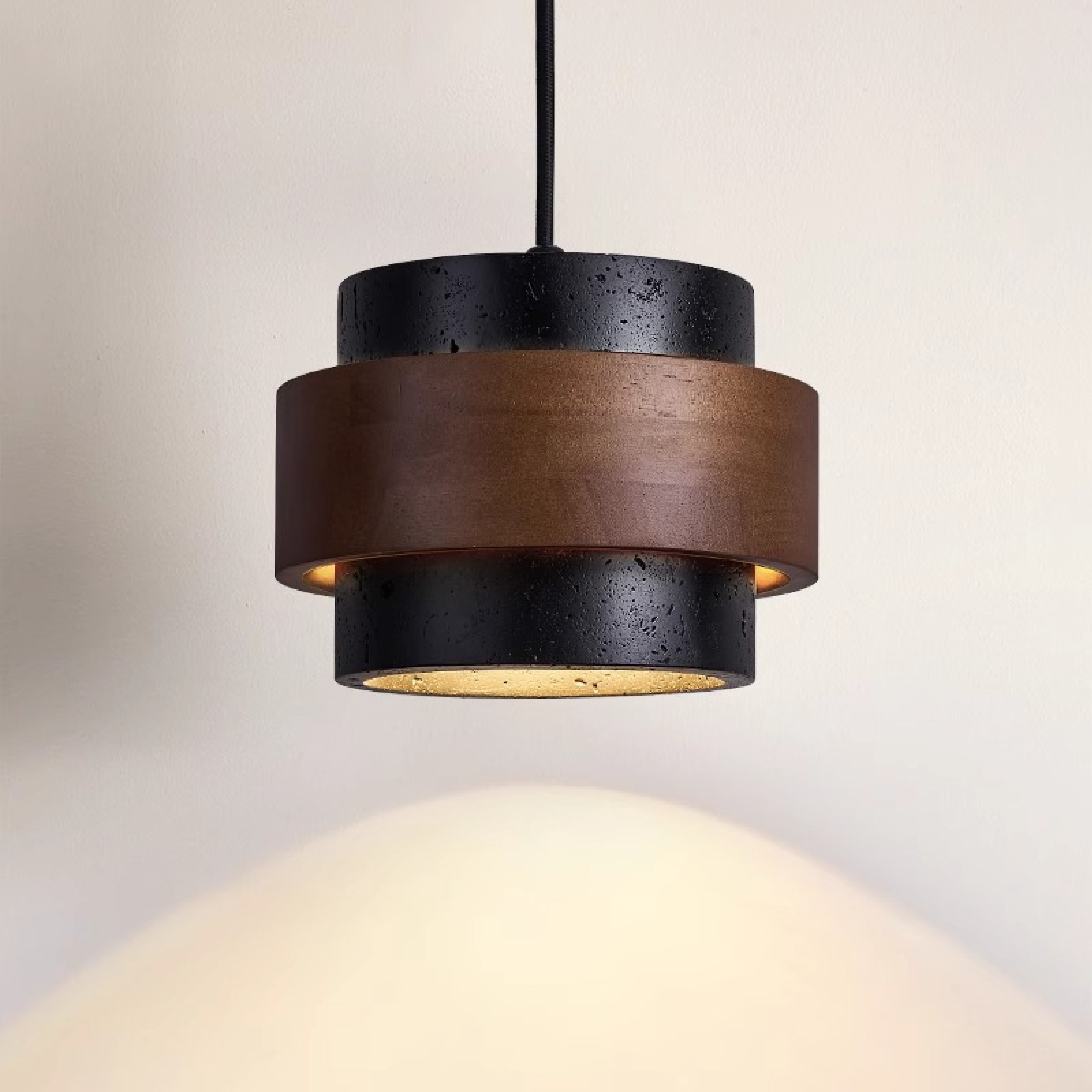 Lámpara colgante de travertino negro