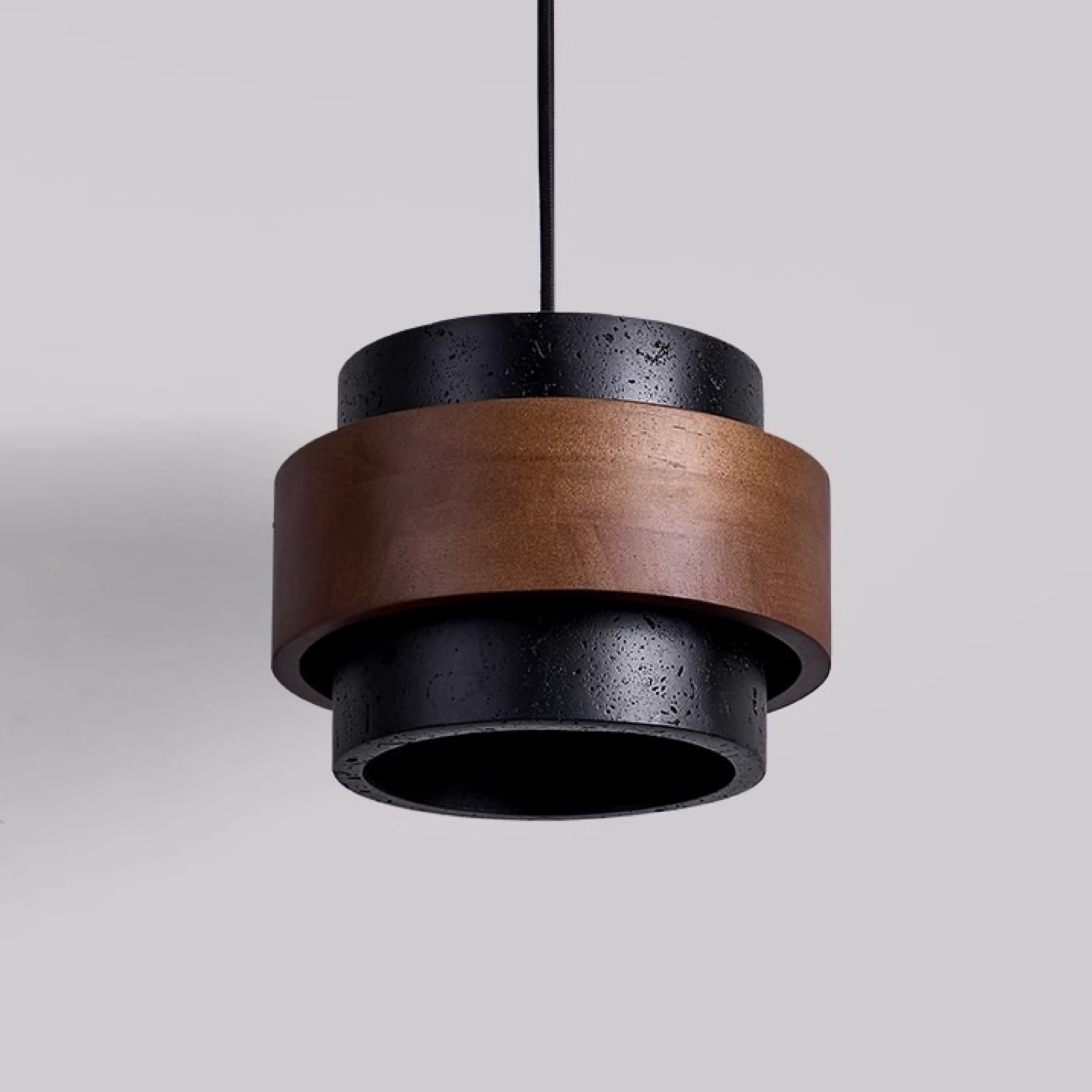 Lámpara colgante de travertino negro