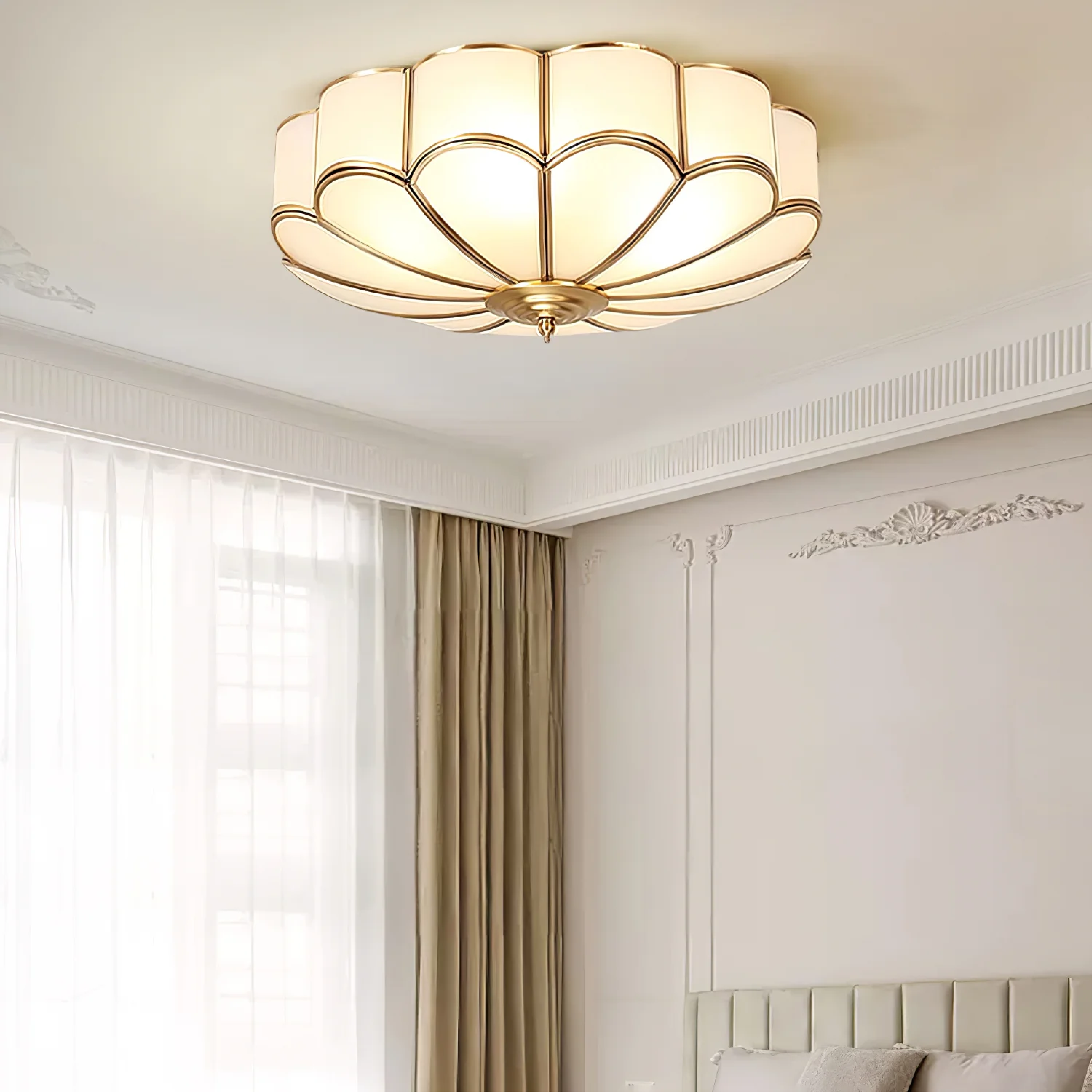 Plafón de cristal en forma de flor