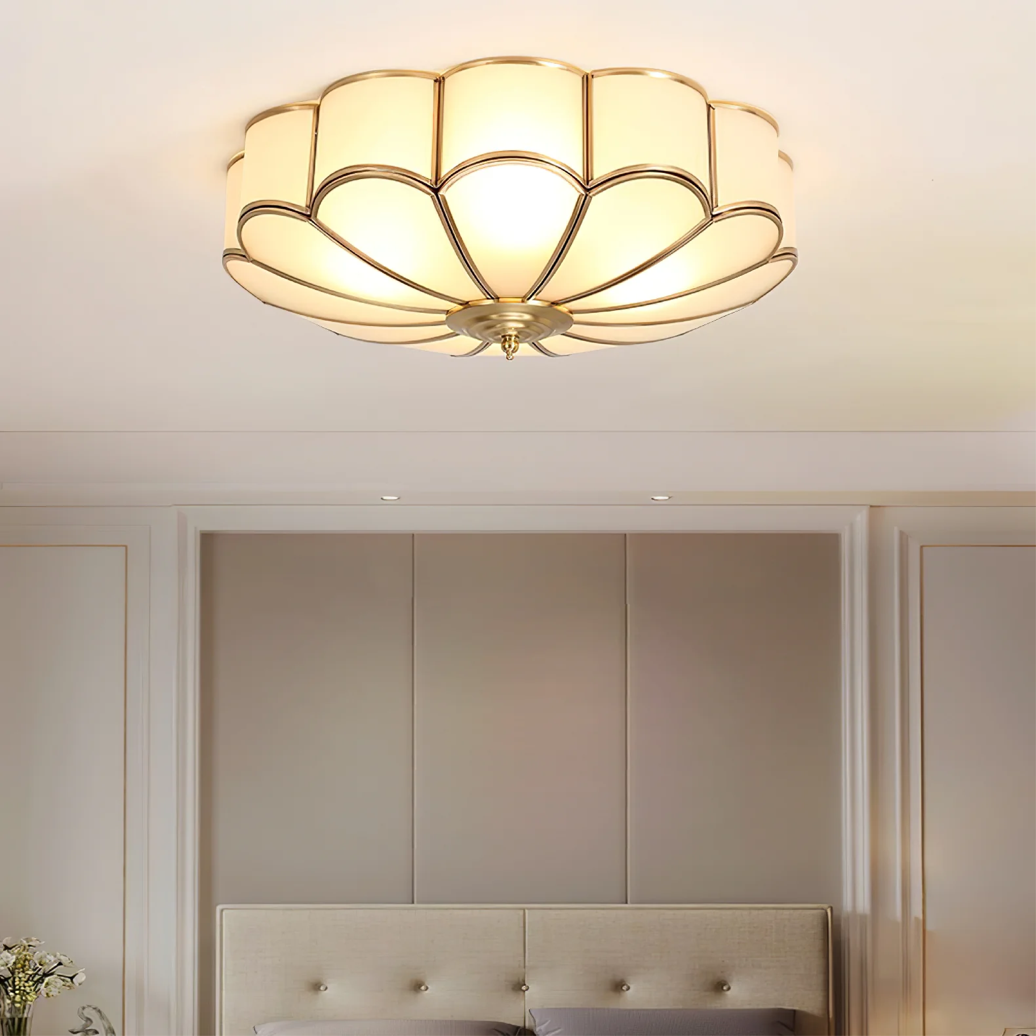 Plafón de cristal en forma de flor