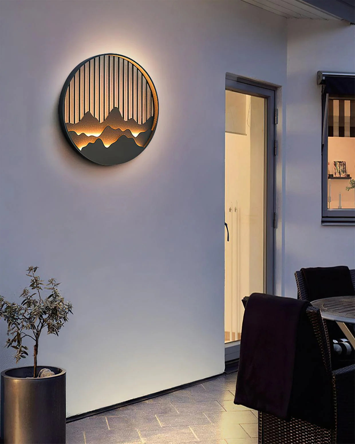 Lámpara de pared de montaña para exteriores