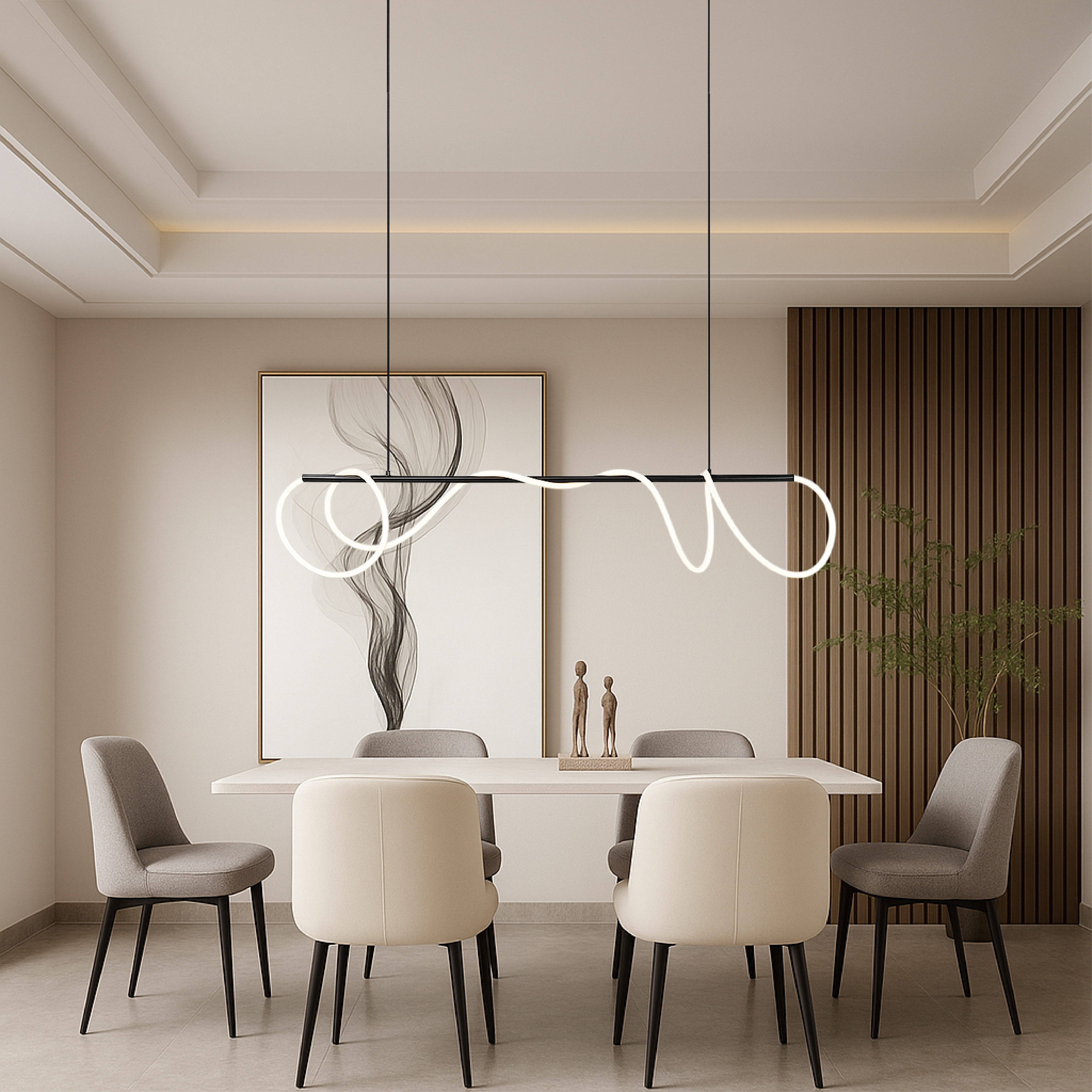 Lámpara colgante lineal para mesa de cocina