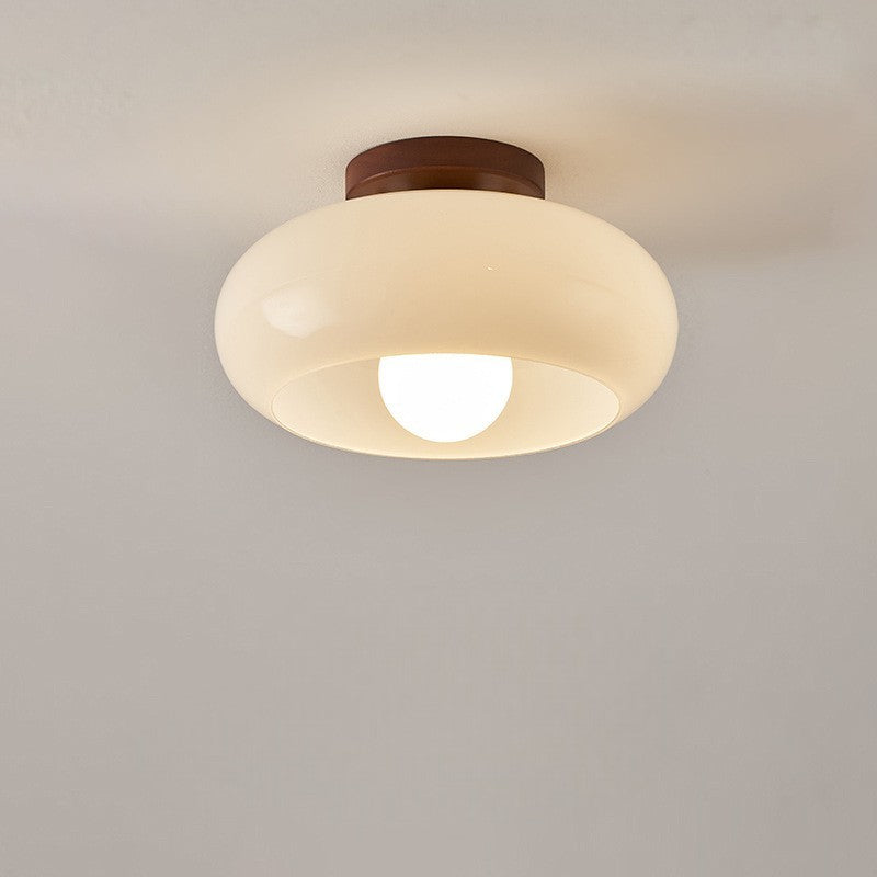 Lámpara de techo Bauhaus francesa en crema