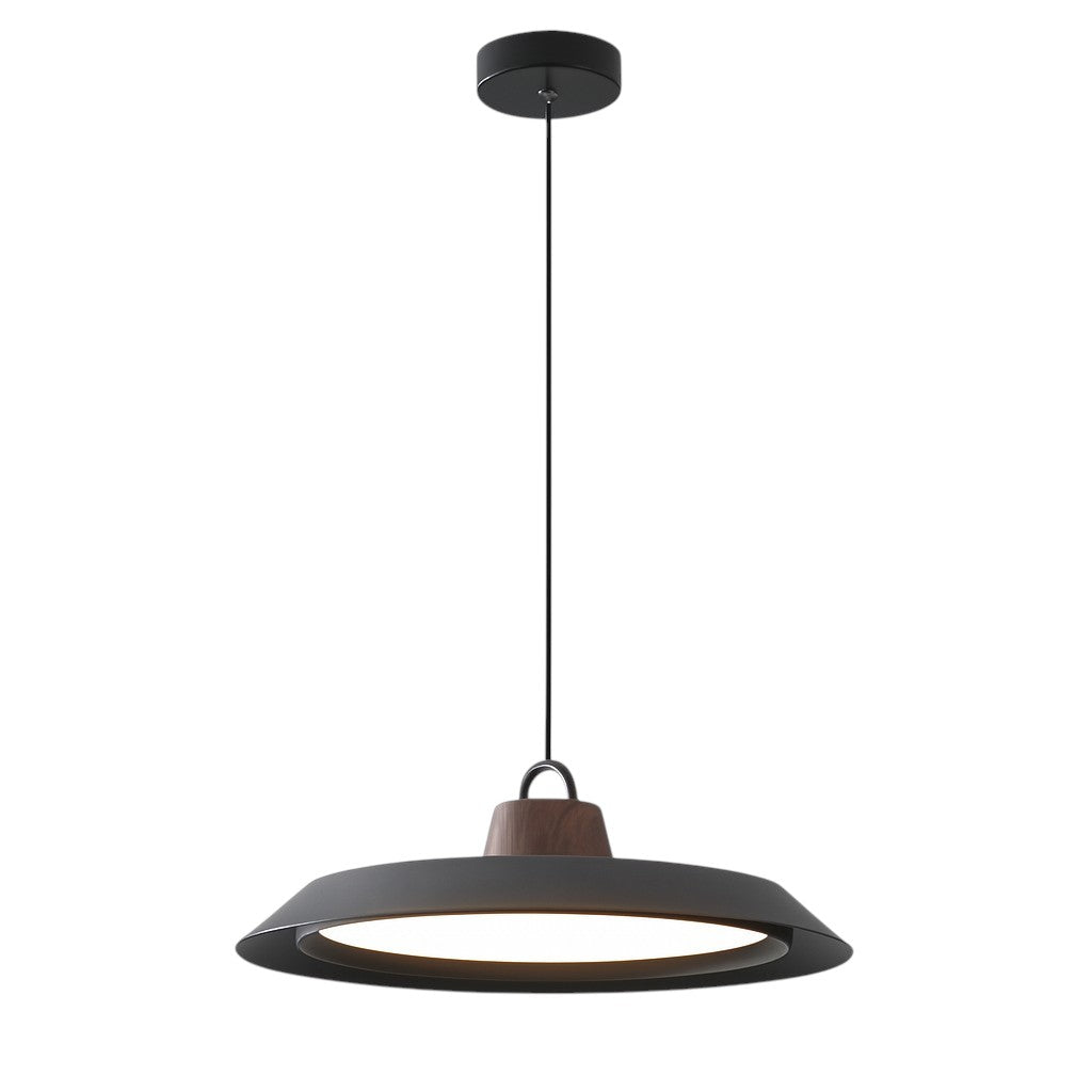 Lámpara colgante escandinava de madera y metal