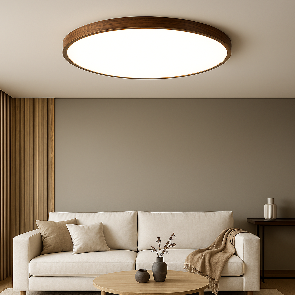 Lámpara de techo de madera oscura