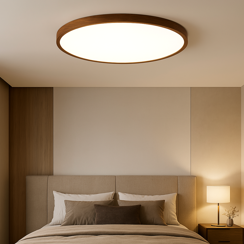 Lámpara de techo de madera oscura