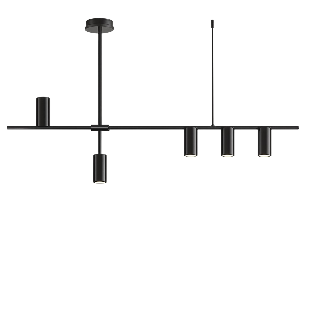 Lámpara colgante de cocina negra minimalista