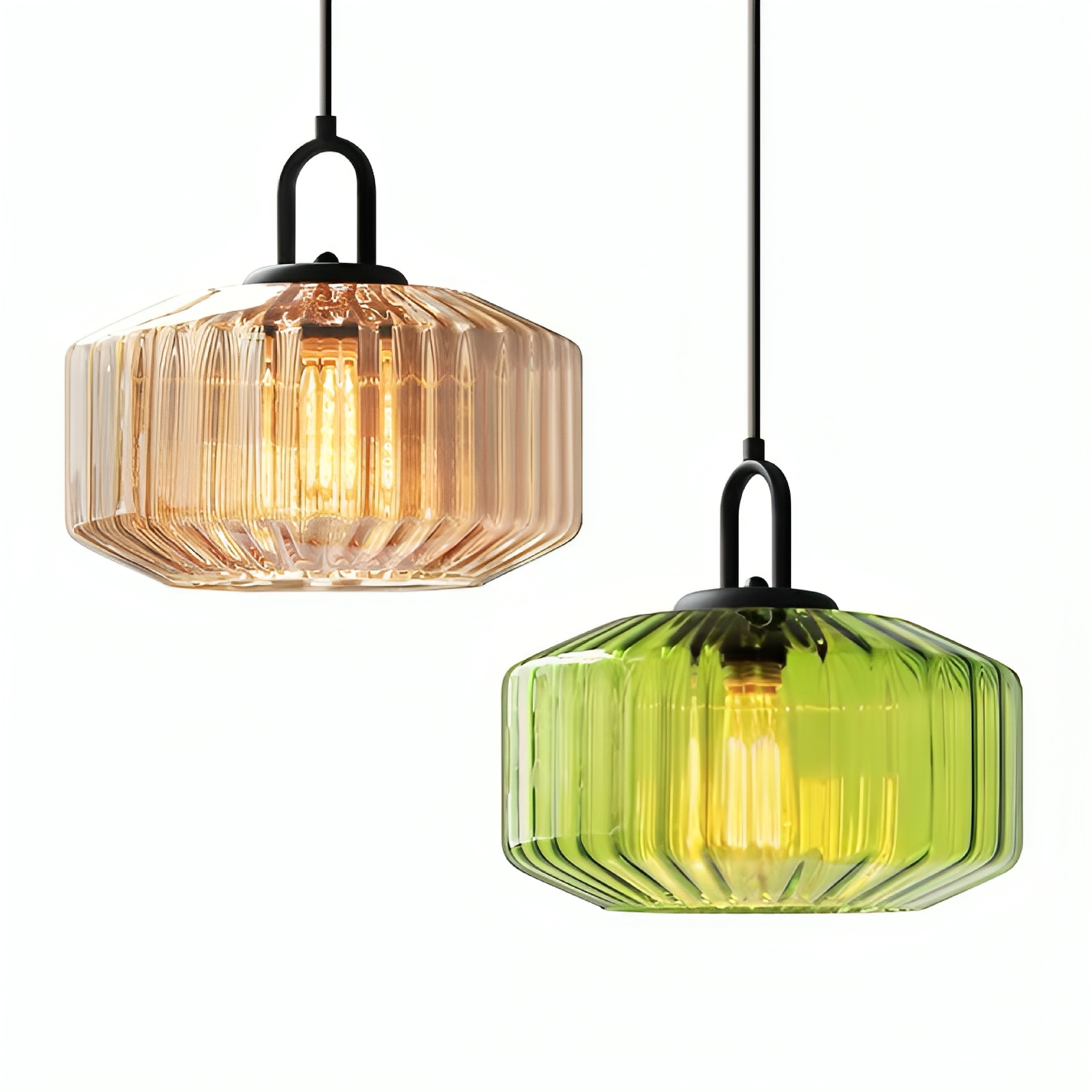 Lámpara colgante de cristal de colores